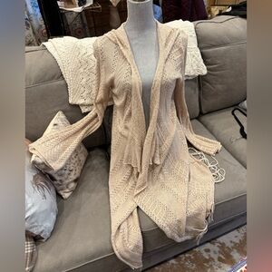 Women's Caroline Grace Cream Knit Sweater Cardigan